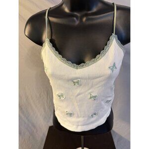 Y2K Vintage Crop Top Butterflys Sweet Sexy Womens Juniors Size Large L